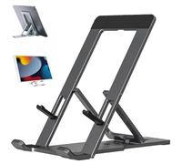 Generico Presencte Folding Bracket, Aluminum Desk Phone Stand, Portable Folding Bracket, Adjustable Cell Phone Stand Holder for all Smart Phone. (Gray)