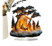 Generico Presepe Acrilico, Decorazioni Natalizie Da Tavolo, Elegante Statuina Del Presepe, Squisiti Ornamenti Del Presepe, Presepe Da Tavolo Di Natale Per La Decorazione Della Casa