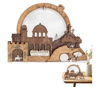 Generico Presepe da Interno - Sacra Famiglia in Legno con Conto alla Rovescia per la Casa - Presepe E Decorazioni Natalizie,Per Mensola Camera Ufficio Scrivania Tavolo Scaffale