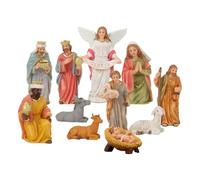 Generico Presepe Di Natale - Decorazione Presepio In Resina Per Le Feste - Statue Collezionabili Cristiane Presepe | Per Interni Esterni Camera Soggiorno Tavolo Mensola Ufficio Chiesa Scuola