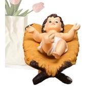 Generico Presepe - Figure Decorative Religiose Per Il Natale | Bambino Gesù Nella Culla Decorazione Per Le Feste | Per Interni, Festa Natalizia, Scrivania, Libreria, Ingresso, Mobile TV, Comodino