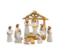 Generico Presepe Natale | Scena della Natività con Statua di Gesù | Set Presepe 12 Pezzi Decorazione Casa Per Fattoria Salotto Camera Festività Chiesa