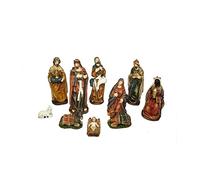 Generico Presepe Natività CLASSICA con 10 soggetti Fino a 20 cm Personaggi Statue in PoliResina Idea Regalo Natività Grande Giuseppe Maria Gesù Bambino