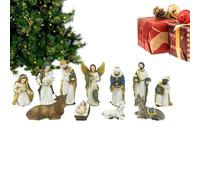 Generico Presepe per Bambini 11 Pezzi | Statuine Natività Resina Gesù,Decorazioni Sculture Addobbi Presepio per Casa Famiglie Cristiane Chiesa Tavola Natale Festività
