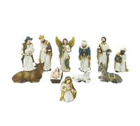 Generico Presepe per Bambini 11 Pezzi | Statuine Sacra Famiglia Resina per Tavolo,Decorazioni Sculture Addobbi Presepio per Casa Famiglie Cristiane Chiesa Tavola Natale Festività