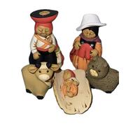 Generico Presepe peruviano, presepe peru fatto a mano in terracotta e dipinto a mano, presepe peruviano colorato in 2 misure (7 cm)