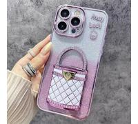 Generico Pretty Lady Case Cover for iPhone with Mirror, Glitter Magnetic Case with Invisible Stand for 11/12/13/14/15/16 Pro Max (For iPhone 15 Pro Max,Pink)