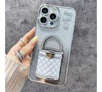 Generico Pretty Lady Case Cover for iPhone with Mirror, Glitter Magnetic Case with Invisible Stand, Fully Covered and Drop-proof, for iPhone 16/15/14/13/12 Series (Silver,13)