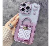 Generico Pretty Lady Case Cover for iPhone with Mirror, Glitter Magnetic Case with Invisible Stand, Fully Covered and Drop-proof, for iPhone 16/15/14/13/12 Series (Pink,15plus)
