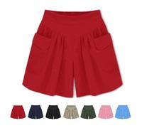 Generico Primarilyx Shorts, Primarilyx Women Beach Casual Hot Shorts, with Elastic Waistband, Pants Walking Athletic (Red,3XL)