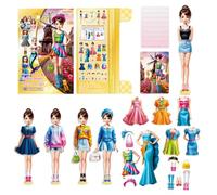 Generico Princess Magnetic Dress Up Book - Activities Magnet Paper, Dolls Educational Learning Toy | For Girls, Creative Fashion Matching Play Set Use, Magnetic Dress Up Dolls, Learning Toys