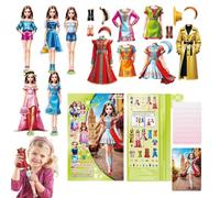 Generico Princess Magnetic Dress Up Book - Activities Magnet Paper, Dolls Educational Learning Toy | For Girls, Creative Fashion Matching Play Set Use, Magnetic Dress Up Dolls, Learning Toys