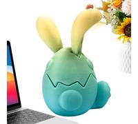 Generico Printed Easter Bunny Eggs, Festival Rabbit Figurine Toy, 8.8x6.5x5.7cm Adorable Printed Bunny Fidget Toys for Garden Home Decoration Table Bedroom Living Room