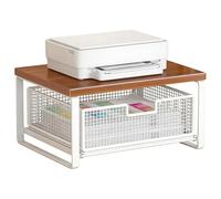 Generico Printer Stand With Storage,37x25x19cm Space Saving Double-Tier - Adaptable Storage Design Office Organizer Desk Printer Shelf - For Home School Kitchen Counter Workstation Craft Room Oven