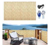Generico Privacy Recinzioni da Giardino，Arelle Canniccio Decorativo，Intemperie Protezione Solare 30cm 60cm 90cm 120cm 150cm Balcone Terrazza Piscina Stuoia Ombreggiante(White Line of Log)