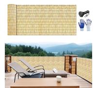 Generico Privacy Recinzioni da Giardino，Arelle Canniccio Decorativo，Intemperie Protezione Solare 30cm 60cm 90cm 120cm 150cm Balcone Terrazza Piscina Stuoia Ombreggiante(Black Line of Log)