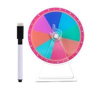 Generico Prize Wheel Spinner, Acrylic Erasable Spin The Wheel Game, Colorful Rainbow Design with Marker, 4.92x3.94 Inches, Ideal for Birthday Parties, Festivals, And Events