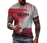 Generico Problem Gelöst Halloween Maglietta Uomo, Horror T-Shirt Uomo con Stampato Sanguinoso, Casuale Strisciante Blood Tshirt con Scollo Rotondo Corto-Arm Gory Tops Che Fa Paura Blood Splatte