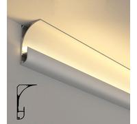 Generico Profilo a Canale in Alluminio a LED per Illuminazione indiretta, diffusore di modanature e cornici Decorative - Lunghezze Personalizzate da 1 m a 18 m, migliorano l'atmosfera e l'estetica de