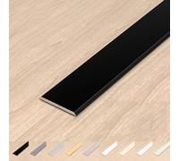 Generico Profilo Di Transizione Autoadesivo, 10-35 mm Striscia di Transizione per Pavimenti 3Pcs Copertura per Soglie in Alluminio per Pavimenti in Legno Laminato(Nero,10 mmx0.9 m)