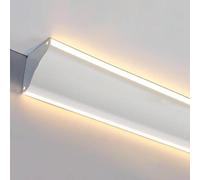 Generico Profilo in Alluminio a LED per Decorazioni di soffitti e pareti - Illuminazione per modanature a Corona per mobili e Illuminazione indiretta - Lunghezza 7,5 m (24,6 Piedi) - Supporto versati
