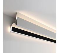 Generico Profilo LED in Alluminio Nero per cornici Decorative, diffusore per Illuminazione Verso l'Alto/Verso Il Basso, Profilo per soffitto da 1,68 m, Binario LED per soluzioni di Illuminazione e de