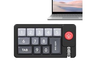 Generico Programmable Keypad, RGB Mechanical Game Keyboard, Hot-Swappable Wired Single-Handed Number Pad with Joystick, Custom Macro Shortcut Board for Graphic Design, Workplace, Computer Tasks