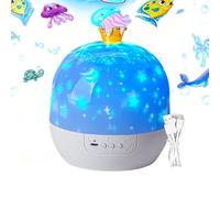 Generico Proiettore Di Luce Notturna A Stelle - Lampada Portatile Con Musica | Proiettore Da Soffitto Rotante A 360 Gradi - Per La Camera Dei Bambini, Asilo, Da Parete, Per Il Sonno E La Nanna