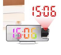 Generico Projection Alarm Clocks For Bedrooms -7.6x3.35x1.57 Inches Projector Alarm Clock Auto Dimming, Temperature Sensor Bedside Desktop Clock Projector,for Home Dorm Apartment Living Room Office