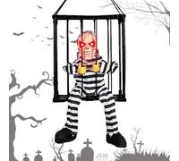 Generico Prop di Halloween Animato - Prisoner Cage Hanging Ghost con Sensore Sonoro | Decorazione in Cattività per Esterno per Interni Spaventosi con Grilletto del Movimento della Luce della Batteria