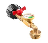 Generico Propane 1lb Refills Adapter with Valve And Gauge, 90-Degree Elbow Propane Tank Transfer Adapters for BBQ, Camping, Outdoor Cooking, Refill Bottle Connector, 16.2x5.5x6.3 Inches