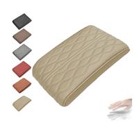 Generico Proposition/Propostion Memory Cotton Car Armrest Box Pad, New Leather Car Armrest Box Pad Cars Center Console Cover Pad,Vehicle Seat Box Cushion Protector for SUV Truck (Beige)