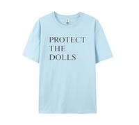 Generico Protect The Dolls T-Shirt,Casual Loose Tops for Men And Women (Blue,S)