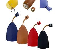 Generico Protective Pull out Key Case,Car Key Case with Rope Snap Button, PU Leather Large-Capacity Car Key Pull Out Key Case Not Easy to Slip Key Pouch (4pcs-A,With Lid)