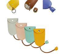 Generico Protective Pull out Key Case,Car Key Case with Rope Snap Button, PU Leather Large-Capacity Car Key Pull Out Key Case Not Easy to Slip Key Pouch (4pcs-B,Exposure)