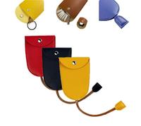 Generico Protective Pull out Key Case,Car Key Case with Rope Snap Button, PU Leather Large-Capacity Car Key Pull Out Key Case Not Easy to Slip Key Pouch (3pcs-A,Exposure)