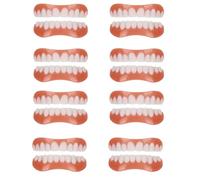Generico Protesi Complete Dentiera in Silicone Bocca Completa Protesi Flessibili Modellabili per Uomini E Donne Morbide E Confortevoli Denti Dall'aspetto Naturale,8 Pairs