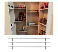 Generico Protezioni per Ripiani da Cucina - Ringhiera in Lega di Alluminio per la Sicurezza degli Oggetti riposti nei pensili, Tubo Rotondo Decorativo, Lunghezza Regolabile, impedisce la Caduta degli