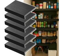 Generico Protezioni Personalizzabili e Impermeabili per Ripiani della dispensa - Protezioni per Ripiani a 6 Livelli in Filo Metallico Effetto Legno per armadi, cucine e lavanderie (46x30 cm)