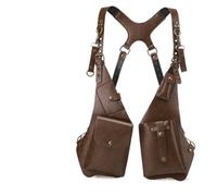 Generico Pu Leather Shoulder Harness Anti-Theft Bag, Double Shoulder Vest Bag,Vintage Unisex Design With Secure Zipper Compartments Adjustable Strap,For Daily Commute Outdoor Travel (Brown)