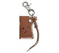 Generico Pu Leather Tool Bag Keychain, Outdoor Organizer Pendant, 3.15x2.48x0.79 Inches Metal Rivets, Punk Style Modern Ornament Key Ring for Men, Women, Teens, Couples, Friends