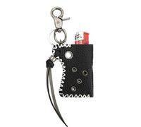 Generico Pu Leather Tool Bag Keychain, Outdoor Organizer Pendant, 3.15x2.48x0.79 Inches Metal Rivets, Punk Style Modern Ornament Key Ring for Men, Women, Teens, Couples, Friends