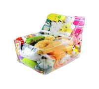 Generico Puff Per Peluche Design Trasparente,Copripouf Impermeabile Grande e Imbottibile | Poltrona contenitore per Peluche per Camera dei Giochi Asilo Scuola Dormitorio