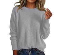 Generico Pull Donna con Paillettes a Maniche Lunghe, Top Elegante in Maglia a Girocollo per Serata e Occasioni Speciali