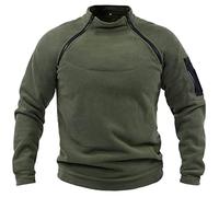 Generico Pullover in pile | Giacca militare da uomo | Calda felpa tattica da combattimento con cerniera | Pullover militare antivento maglione sportivo