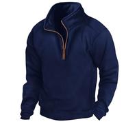 Generico Pullover in Pile Uomo Felpa A Mezza Zip Militare Tattica Durevole Giacche da Combattimento All'Aperto Pullover Top Collo Polo Felpe A Maniche Lunghe Antivento Felpe Sportive Autunno Inverno