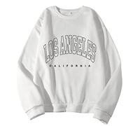 Generico Pullover Uomo Girocollo Larghe: Felpe a Maniche Lunghe Casual con La Stampa della Lettera Autunno Inverno Sweatshirt Maglia Girocollo a Maniche Lunghe