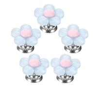 Generico Pulsante Serbatoio Wc a Forma di Fiore 5 Pezzi, Maniglia di Ricambio per Pulsante Water da Bagno, Assistente per Scarico Silenzioso e Facile da Usare, Compatibile per Donne Unghie