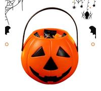 Generico Pumpkin Bucket with Handle Halloween Trick Or Treat Candy Basket
