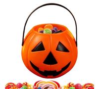 Generico Pumpkin Bucket with Handle Halloween Trick Or Treat Candy Basket